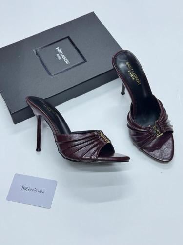 SAINT LAURENT YSL Patent Leather Mule Heels