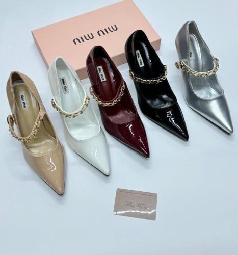 Miu Miu Chain Strap Patent Heels