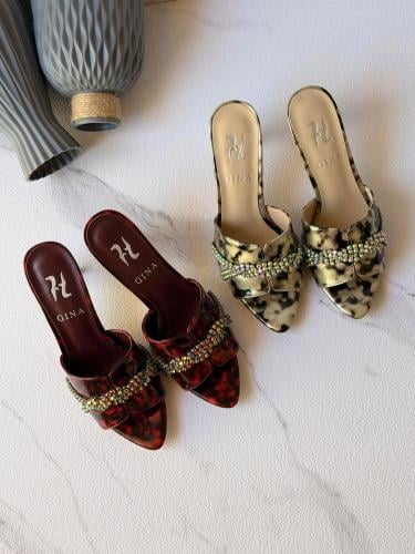 GINA Crystal Heel Mule