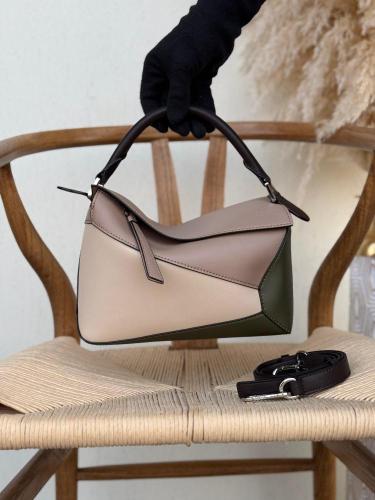 Loewe Puzzle Bag Beige Grey Olive