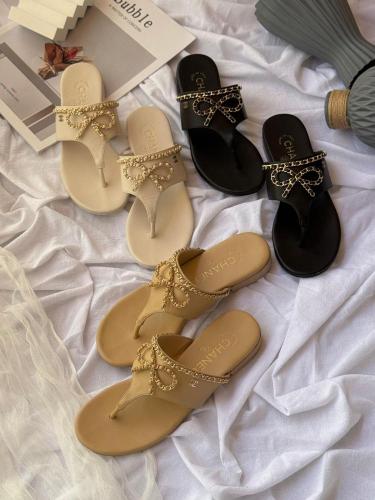 Chanel Bow Chain Sandals