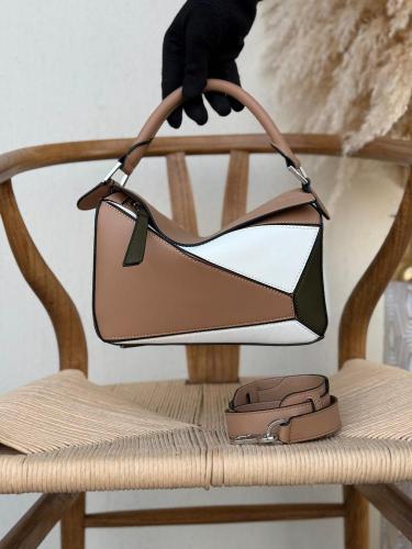 Loewe Puzzle Bag Beige White Olive