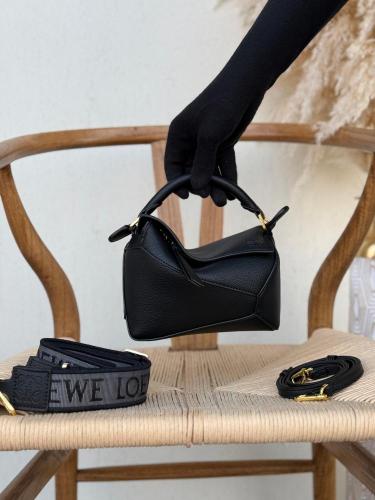 Loewe Puzzle Bag Black Logo Strap