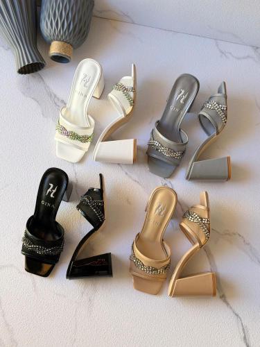 GINA Crystal Heel Sandals