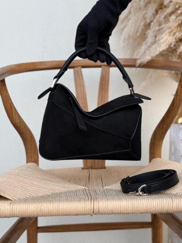 Loewe Puzzle Bag Black Suede