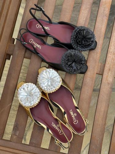 Chanel Flower Slingback Heels