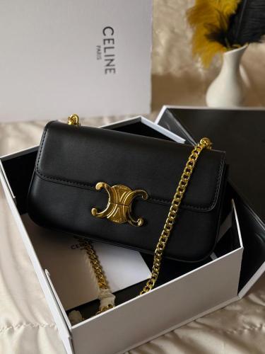 Celine Triomphe - Black Leather Bag