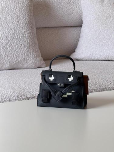 Hermès Kelly Dopplex Pixel Face – Black