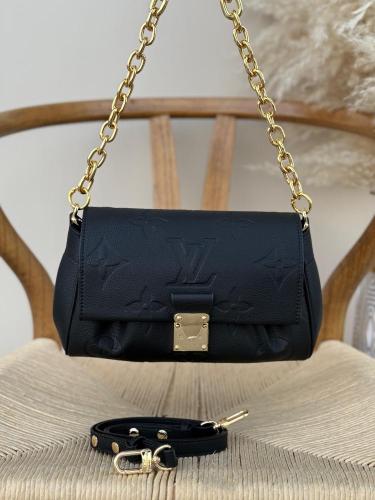 Louis Vuitton Black Embossed Chain Bag 23cm