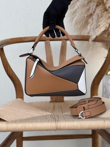 Loewe Puzzle Bag Camel Black White