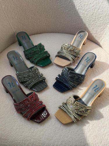 GINA Crystal Mule Heels