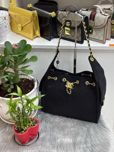 Chanel Suede Chain Shoulder Bag 28cm
