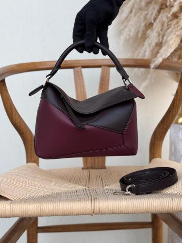 Loewe Puzzle Bag Burgundy Brown