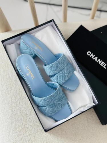 Chanel Denim Heel Sandals