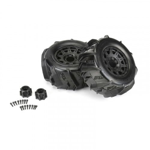 10192-10 1/8 Dumont F/R 3.8" MT Tires Mounted 17mm...