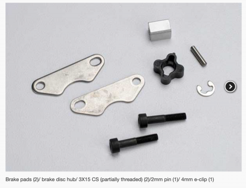 Traxxas 5565 Brake Pads, Disc Hub, and Hardware, J...
