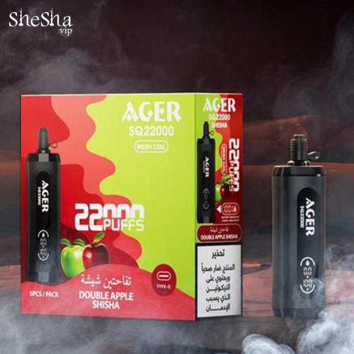AGER سحبة سيجارة اجير شيشة 22000 شفطة 6 نيكوتين عدة نكهات استخدام مره واحد