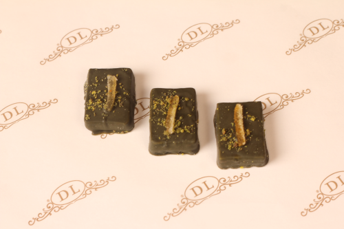 Pistachio and lemon praline