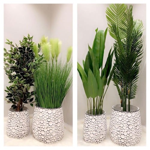 طقم من الأحواض الرخامية الأسمنتية ذات النقش والألو...