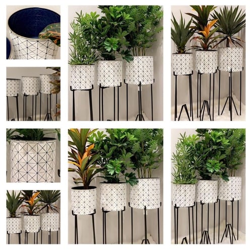 ديكور بشكل جذاب وجديد من طقم المراكن المعدنية بالل...