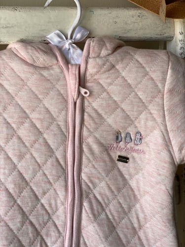 جاكيت كامل دافئ للرضع باللون الورديِ .