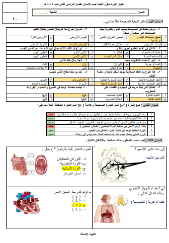 اختبار الفترة ( الفصل الثامن + الفصل التاسع )