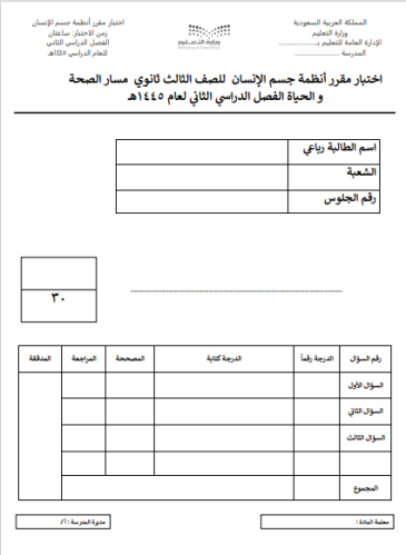نموذج ( اسئلة + إجابة ) الاختبار النهائي لمقرر أنظ...