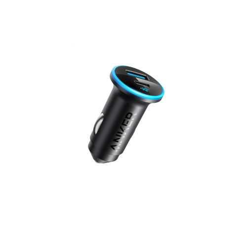 Inkar - Car charger with Type-C port and USB port with power of 52.5 watts - Black