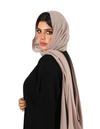 طرحة خام شيفون لون بيج فاتح