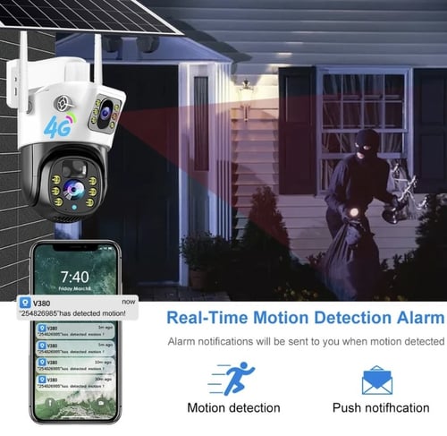 كاميرا فيديو منخفضة الطاقة في الهواء الطلق مع لوحة...