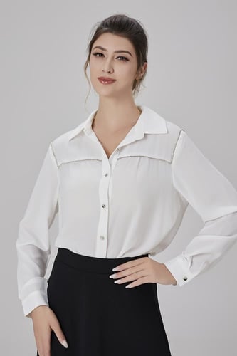 بلوزة شيفون بكلف كريستال