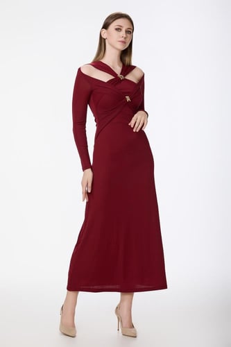 فستان كريب استريتش