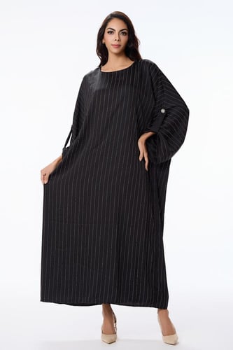 جلابية ستان ناعم بتقليم كريستال