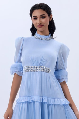 فستان شيفون مع كريستال