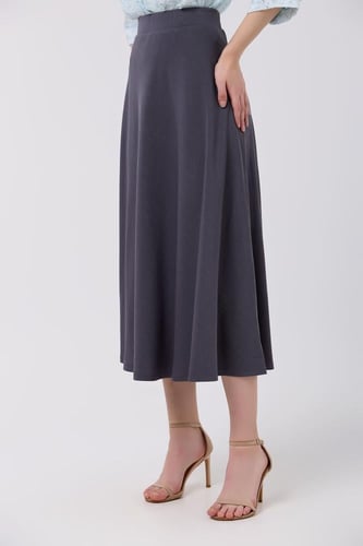 تنورة قطن استرتش رمادي