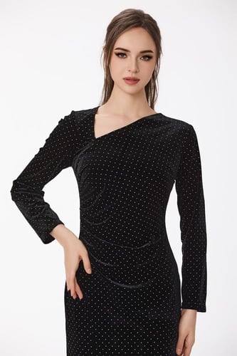 فستان استرتش مع كريستال