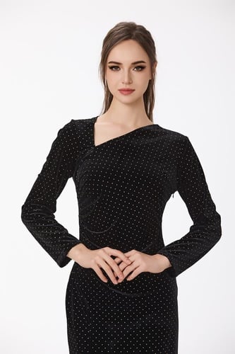 فستان استرتش مع كريستال