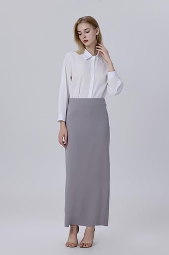 تنورة كريب استرتش رصاصي