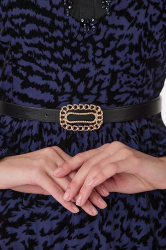 فستان طبع مخمل بطبقات