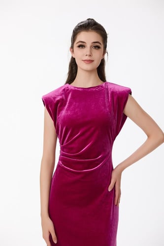 فستان مخمل فوشي