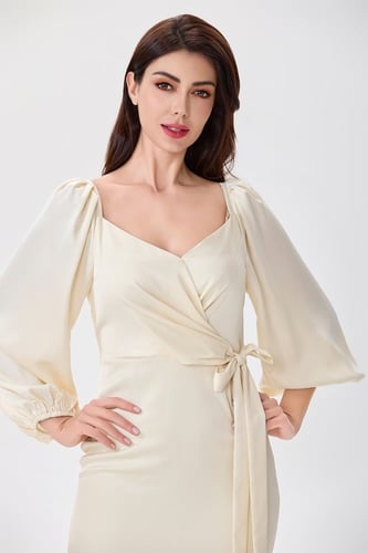 فستان ستان بيج