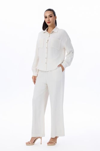 بلوزة كاجوال بجيوب أمامية