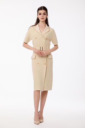 فستان كريب بيج بقصة جاكيت