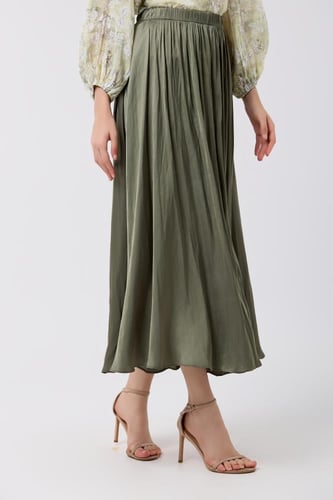 تنورة شيفون زيتي