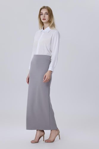 تنورة كريب استرتش رصاصي