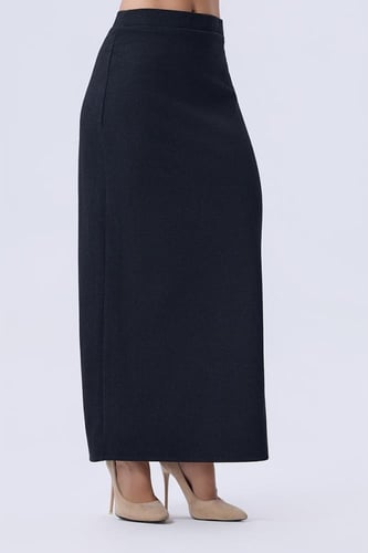 تنورة مستقيمة أسود طويلة