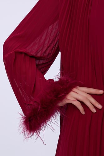 فستان شيفون عنابي