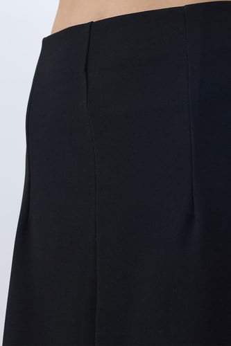 تنورة أسود ميدي سادة