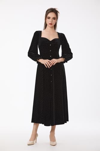 فستان مخمل أسود