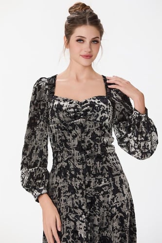 فستان طبع مخمل